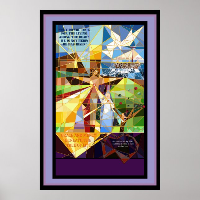 Poster Estandarte de Jesus da Árvore da Vida (Frente)