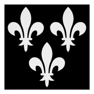 Pôster Estandarte Medieval da França