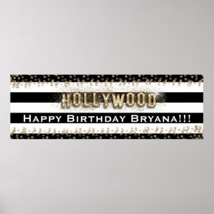 Poster Estandarte Personalizado Listras Preto e Branco Go