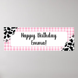 Poster Estandarte Personalizável Feliz Aniversário Xadrez