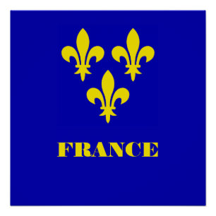 Pôster Estandarte Real Francês Medieval Fidelidade Heráld