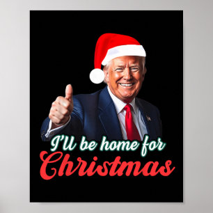 Poster Estarei Em Casa Para O Natal Engraçado.