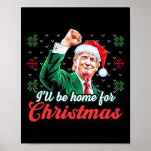 Poster Estarei Em Casa Para O Natal Engraçado.