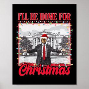 Poster Estarei Em Casa Para Papais noeis De Natal Engraça