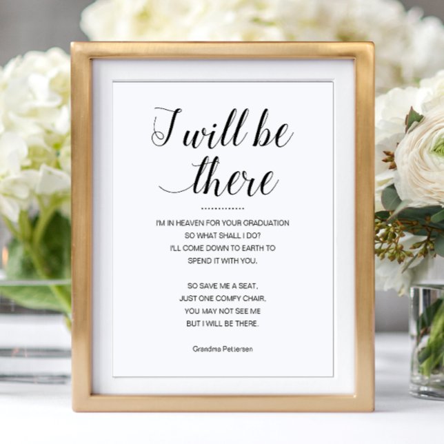 Poster Estarei Lá Para Graduação De Cadeira Memorial (Criador carregado)