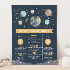 Poster Estatísticas de aniversário de primeiro ano em Nav