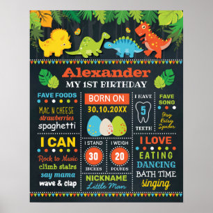 Poster Estatísticas de Nascimento de Meninos Dinossauros