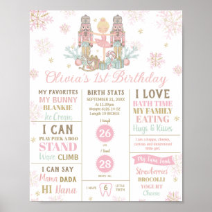 Poster Estatísticas de Nascimento do 1º Aniversário do Qu