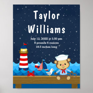 Poster Estatísticas de Nascimento do Macaco Vermelho do M