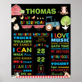 Poster Estatísticas de Nascimento do Marco de 1º Aniversá