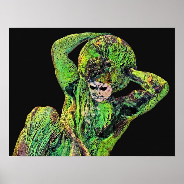 Poster Estátua Bismarck, Berlim, Atlas Deus Grego, Ba Pre (Frente)