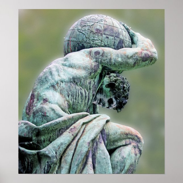 Pôster Estátua Bismarck, Berlim, Atlas Deus Grego, Ba Ver (Frente)