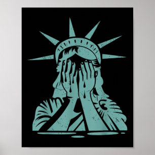 Poster Estátua Chorando Do Protesto Pela Liberdade