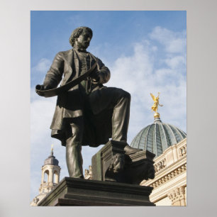 Pôster Estátua com cúpula de vidro no edifício Kunstve