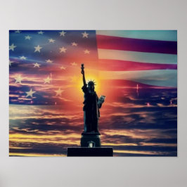 Poster Estátua da Bandeira da Liberdade Americana
