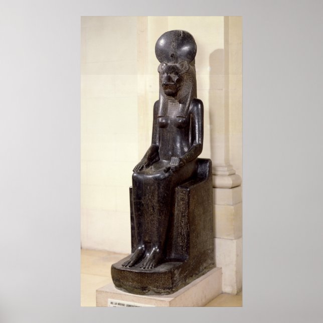 Pôster Estátua da deusa Sekhmet de cabeça de leão (Frente)