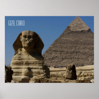 Poster Estátua da Esfinge em Gizé Cairo Egito Lembrança