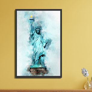Poster Estátua da Liberdade Aquarela