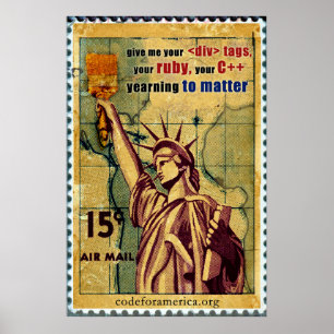 Pôster Estátua da liberdade/código