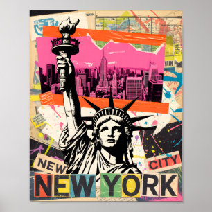 Poster Estátua da Liberdade da Cidade de Nova York Colage