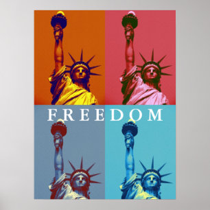 Poster Estátua da Liberdade de Arte Pop