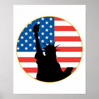 Pôster Estátua da Liberdade Design Patriótica