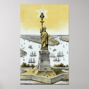 Pôster Estátua da liberdade do vintage