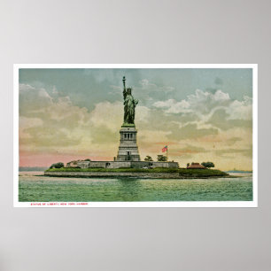 Poster Estátua da liberdade do vintage, porto de New Yor
