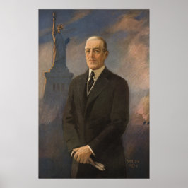 Poster Estátua da Liberdade e Presidente Woodrow Wilson