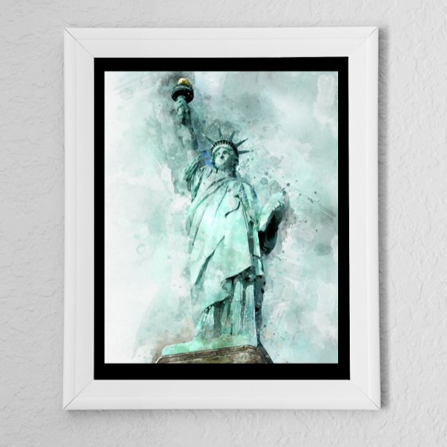 Poster Estátua da Liberdade em Aquarela Artística (Criador carregado)
