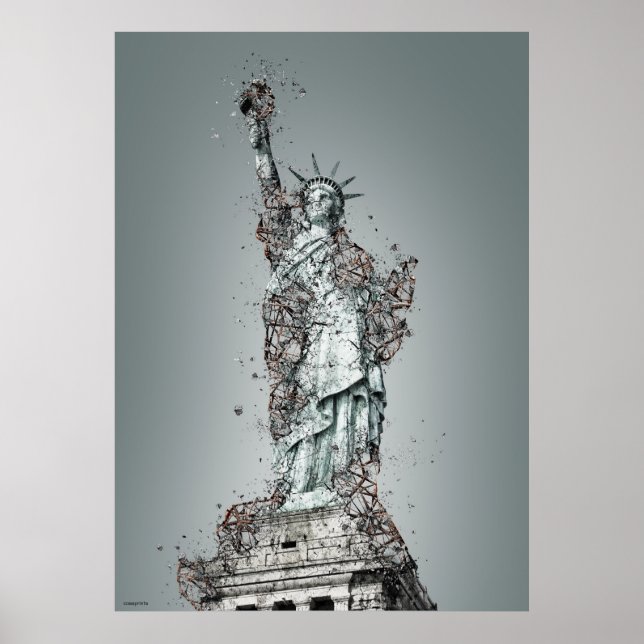Poster Estátua da Liberdade em Nova York da arte moderna  (Frente)