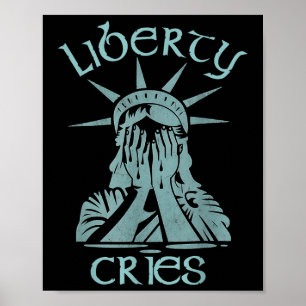 Poster Estátua Da Liberdade Exprime Dor De Cabeça Chorand