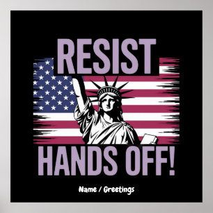 Poster Estátua da Liberdade Mãos à Resistência aos Protes