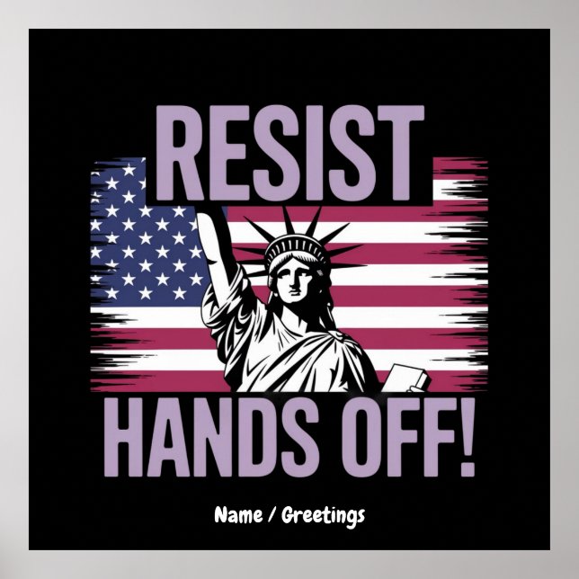 Poster Estátua da Liberdade Mãos à Resistência aos Protes (Frente)