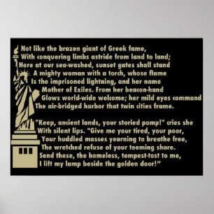 Poster Estátua da liberdade - poema patriótico do colos