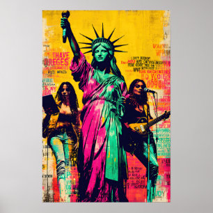 Poster Estátua da Liberdade Pop Art