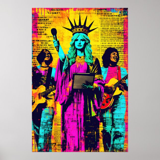 Poster Estátua da Liberdade Pop Art  (Frente)