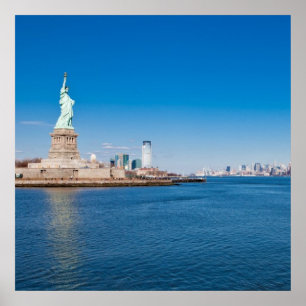 Poster Estátua da liberdade, Rio Hudson e Manhattan