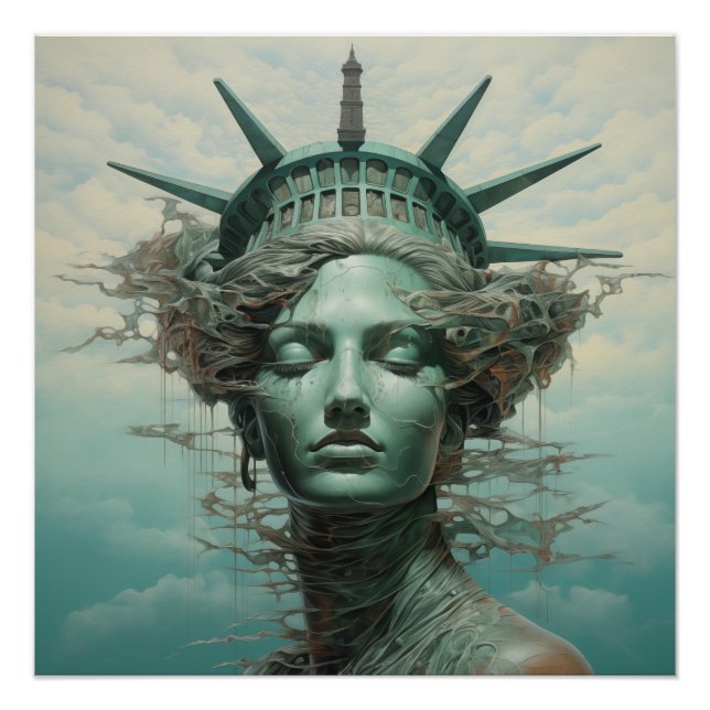 Pôster Estátua da Liberdade - Surrealismo (Frente)