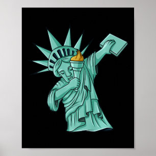 Poster Estátua Dabbing da Liberdade 4 De Julho Meninos