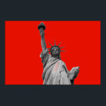Poster Estátua de Arte pop da Liberty Red Greyscale Nova<br><div class="desc">Trabalhos de arte de Monumentos Nova Iorque - Imóveis Independentes do Símbolo Nacional dos Estados Unidos da América</div>