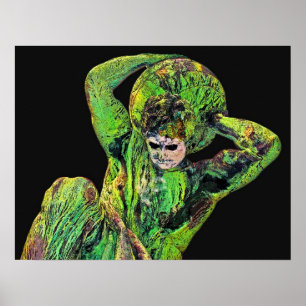 Poster Estátua de Bismarck, Berlim, atlas grego do deus,