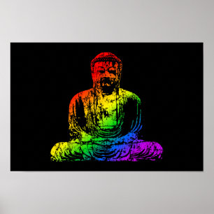 Pôster Estátua de Buddha do arco-íris