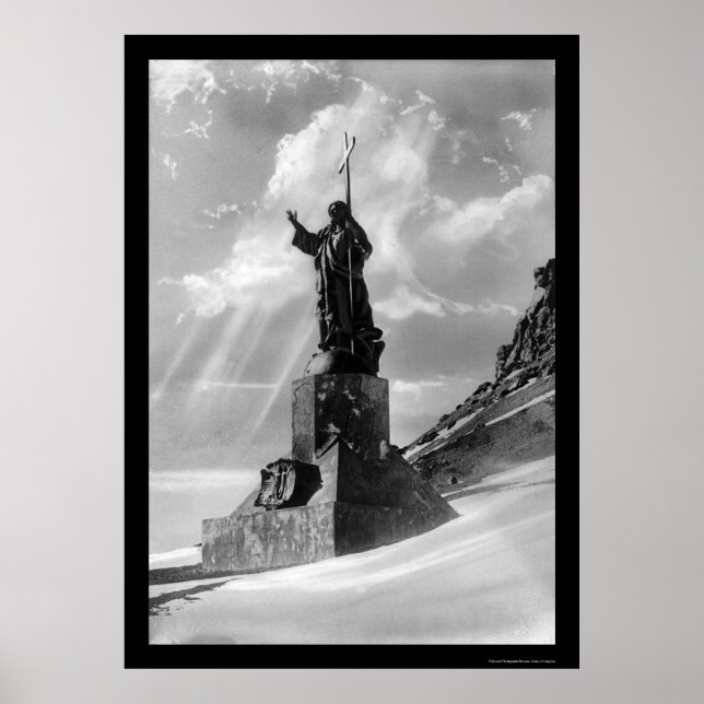 Pôster Estátua de Cristo nos Andes 1904 (Frente)
