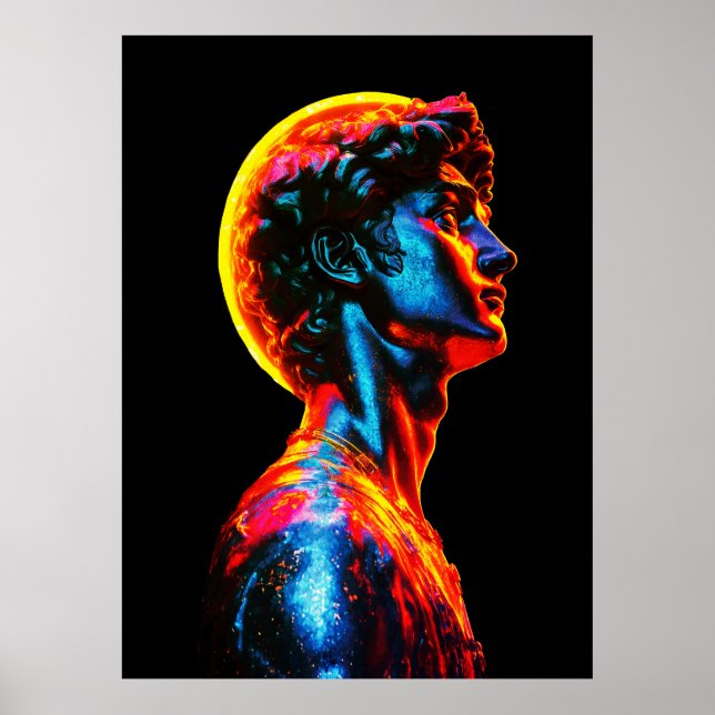 Poster Estátua de David em Neon  (Frente)