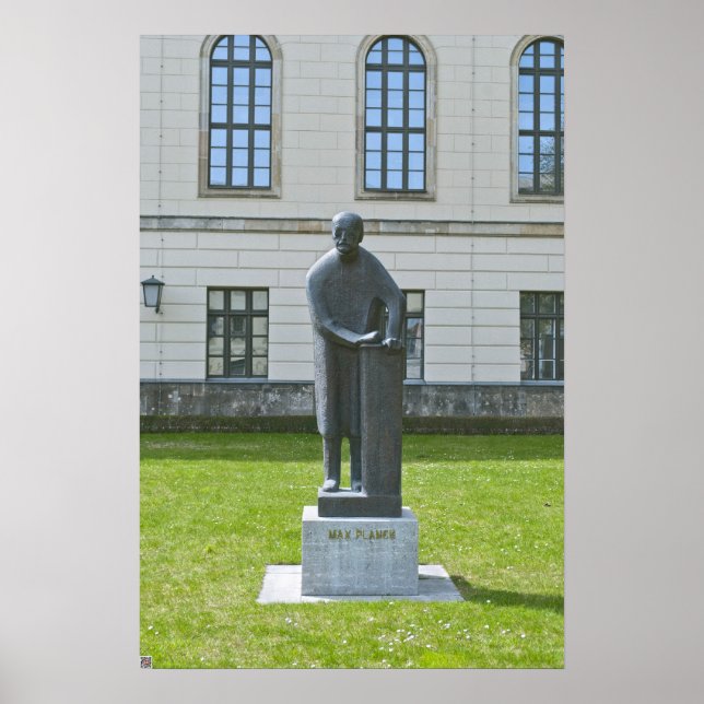 Pôster Estátua de Max Planck em Berlim (Frente)