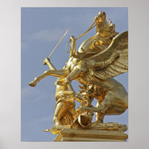 Poster Estátua de Pégaso na ponte Pont Alexander III