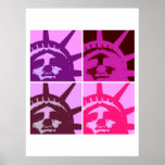 Poster Estátua de pop Art da Liberdade<br><div class="desc">Trabalhos de arte pop de Monumentos de Nova Iorque de Arte - Imóveis Independentes de Símbolos Nacionais dos Estados Unidos da América</div>