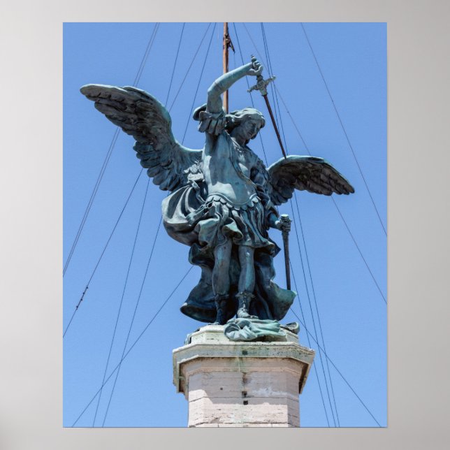 Poster Estátua de São Miguel - topo do Castel Sant'Angelo (Frente)