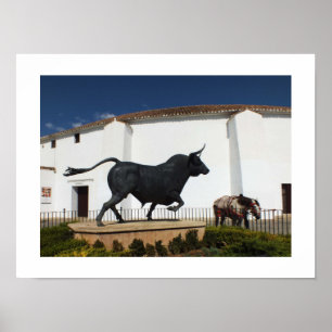 Pôster Estátua de touro e cavalo espanhol